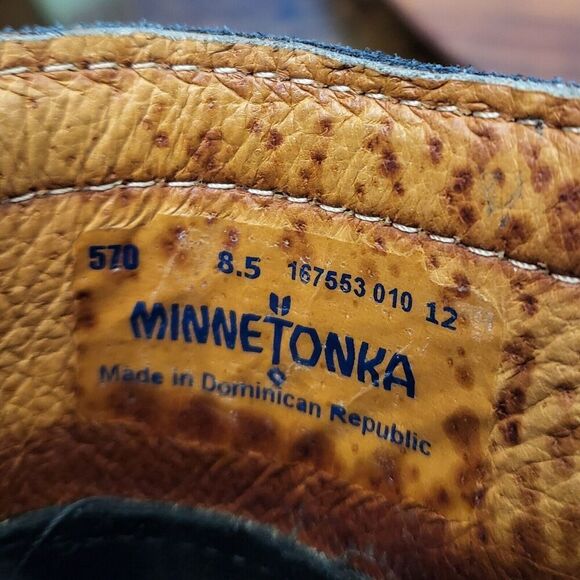 Minnetonka El Paso Moccasin Ankle Boot Black Suede Southwestern Women's 8.5 - Picture 3 of 13